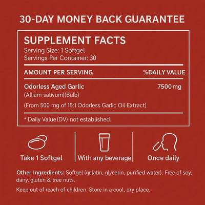 Aged Garlic Capsules - 7500 mg Odorless